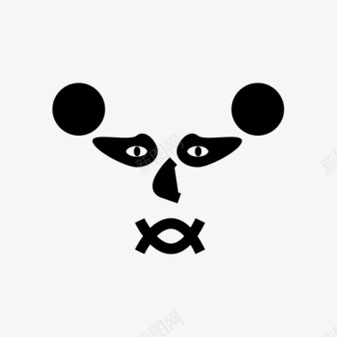 熊猫担心动物表情图标图标