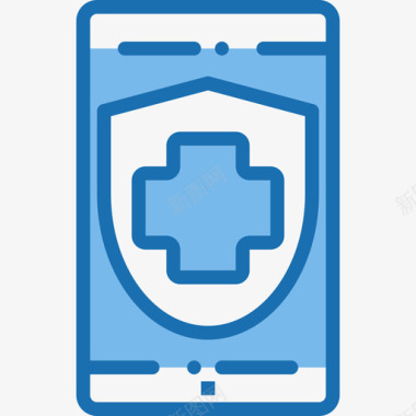 智能手机医疗和医院3蓝色图标图标