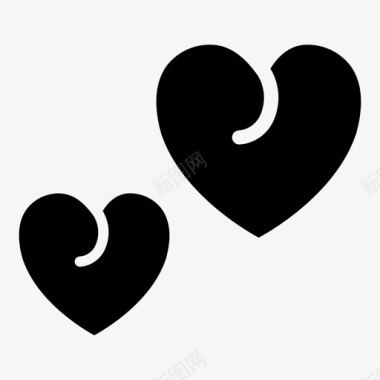 两颗心两颗爱浪漫图标图标