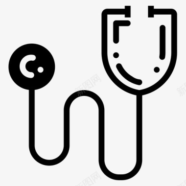 听诊器医疗和医院2实心图标图标