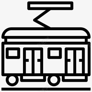 有轨电车汽车公共交通图标图标