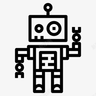 机器人儿童金属图标图标