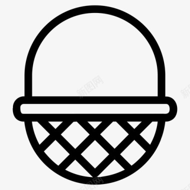 鸡蛋篮提柳条篮子桶图标图标