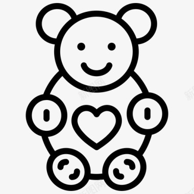 泰迪熊庆祝洋娃娃图标图标