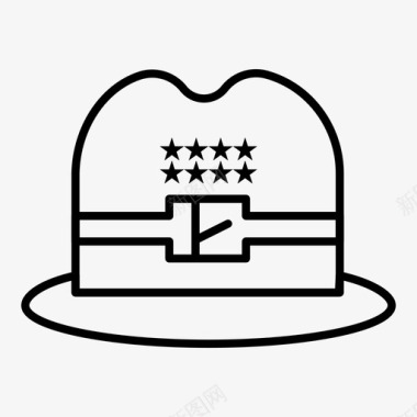 帽子美国美国正规线图标图标
