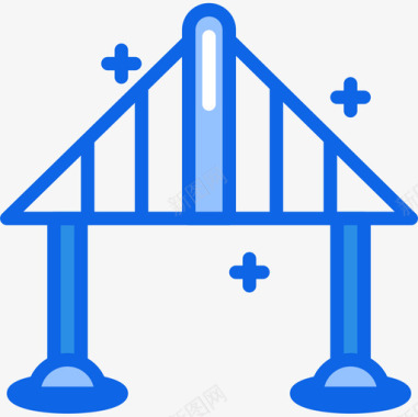 桥景观11蓝色图标图标