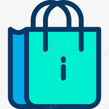购物购物袋购物117线性颜色图标图标