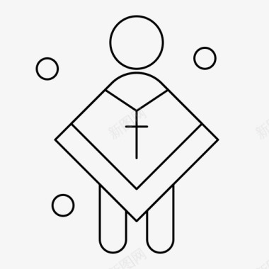 基督教徒教堂男图标图标