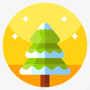 冬季上新松树冬季64平坦图标图标