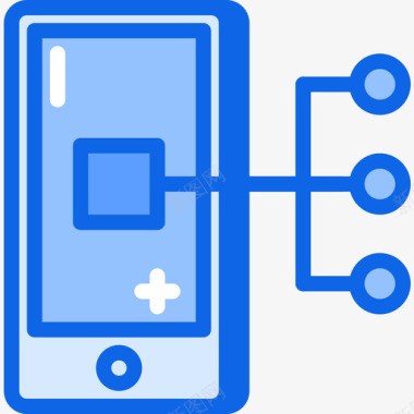 蓝色雏菊智能手机商务284蓝色图标图标