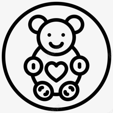 泰迪熊庆祝洋娃娃图标图标