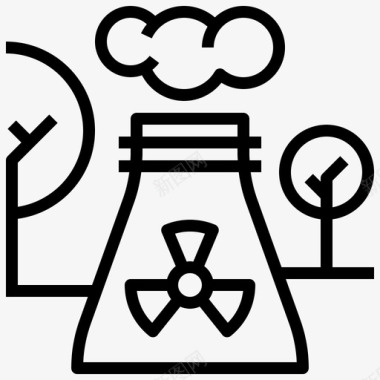 岩浆冷却核能烟囱冷却塔图标图标