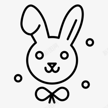 兔子复活节东调节线图标图标