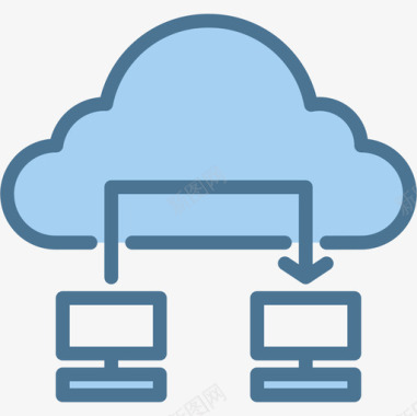 icon云账户云计算云12蓝色图标图标