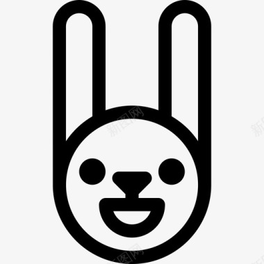 高兴的兔子表情动物表情图标图标