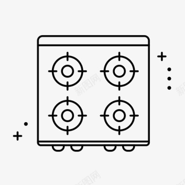 电器炉灶电器烹饪图标图标