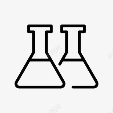 科学小实验化学erlenmeyer烧瓶实验室图标图标