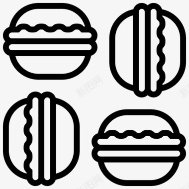 麦卡龙食物法式图标图标