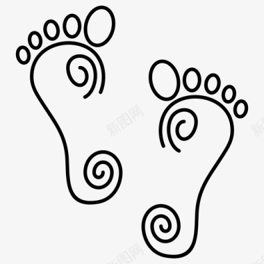 玛拉克什米脚印装饰种族图标图标