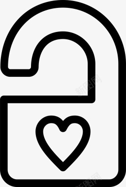 手绘情人节标签标签门挂浪漫图标图标
