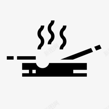 烟雾素材烟灰缸香烟烟雾图标图标