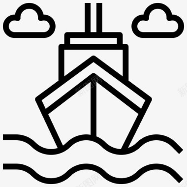 海上航行船巡洋舰图标图标