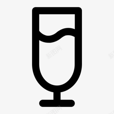 一杯水香槟饮料图标图标