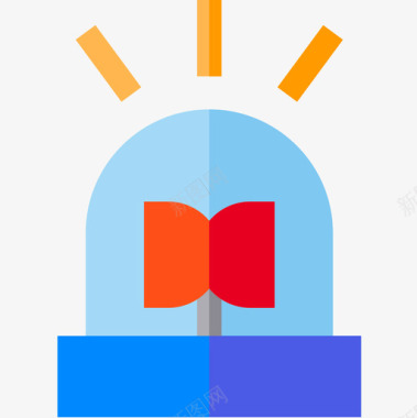 紧急救援船闪光器紧急情况13扁平图标图标