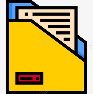 文件夹办公用品4线颜色图标图标