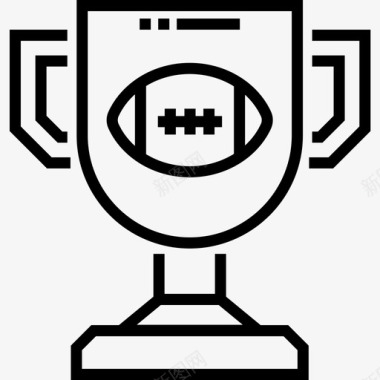 双色足球图标奖杯美式足球7直线型图标图标