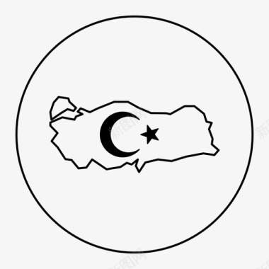 土耳其地图亚洲伊斯坦布尔图标图标