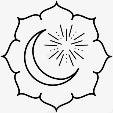 斋月节庆典伊斯兰教图标图标