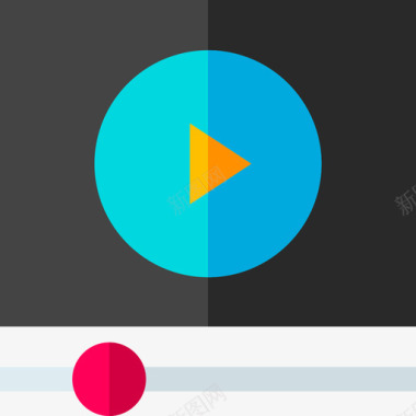 视频视频播放器音频和视频版本2扁平图标图标