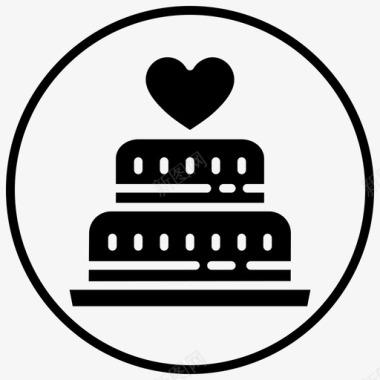 蛋糕面包店心形图标图标