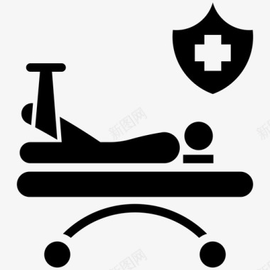 住院保险意外断腿图标图标