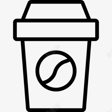 咖啡杯办公文具11直线型图标图标