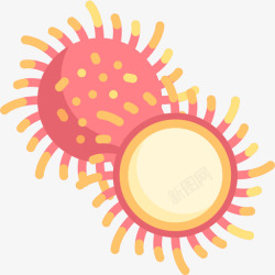 卡通红毛丹红毛丹水果和蔬菜15平的图标高清图片