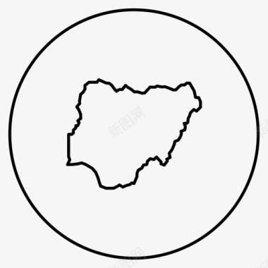 非洲创意地图尼日利亚地图非洲拉各斯图标图标