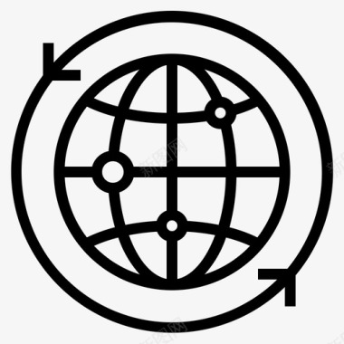 全球航运网络电子商务概述图标图标