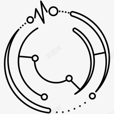 条纹粉色技术圆形徽标框架未来主义图标图标