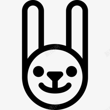 快乐兔子表情符号动物表情符号图标图标