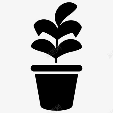 植物花绿色植物图标图标