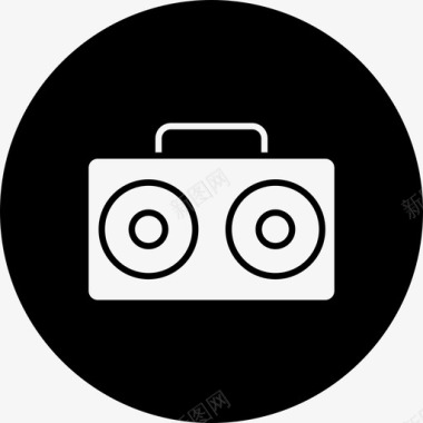 录音机录音机卡式录音机音乐圆形填充图标图标