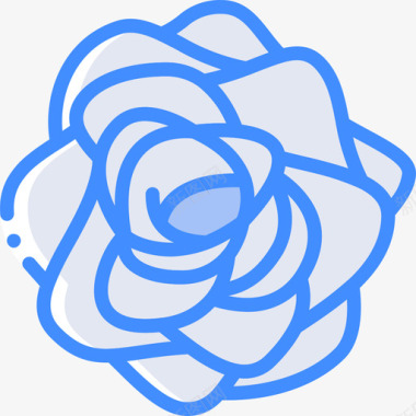 玫瑰植物学4蓝色图标图标