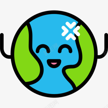 无毒标志地球慈善46线性颜色图标图标