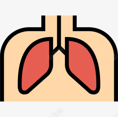 医学器材肺医学141线状颜色图标图标