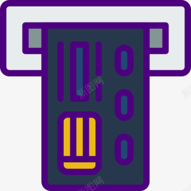 ATMAtm商业和金融87线性颜色图标图标
