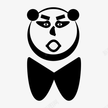 熊猫愤怒的熊猫动物表情符号图标图标