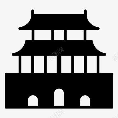 紫禁城建筑北京地标图标图标