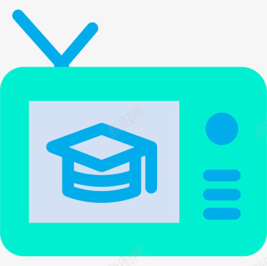 电视教育和学校3平图标图标